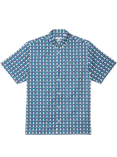 Short Sleeve Button Down Collared Shirt with Aop (Little Kid/Toddler/Big Kid) Lacoste Kids