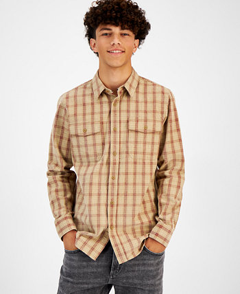 Мужская вельветовая рубашка в клетку Ander, созданная для Macy's Sun & Stone