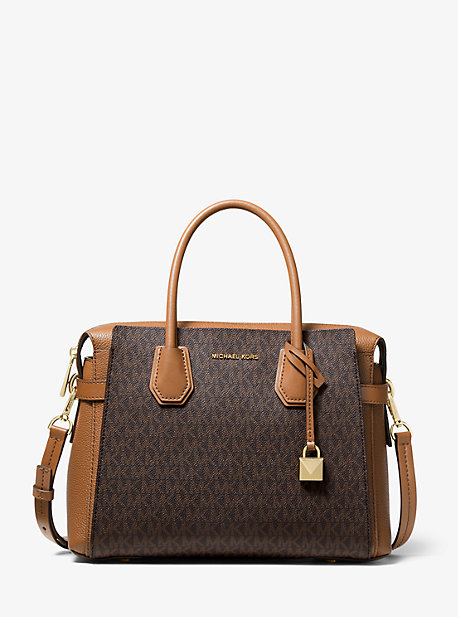Michael kors mercer medium logo best sale belted satchel