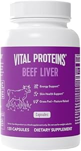 Vital Proteins Grass-Fed Desiccated Beef Liver Pills - (120 Capsules (Капсулы), 750mg Each) VITAL PROTEINS