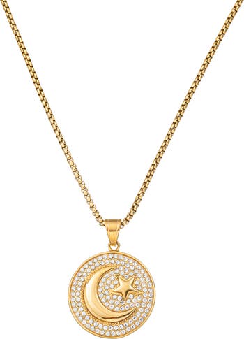 Star & Moon CZ Pendant Necklace Eye Candy Los Angeles