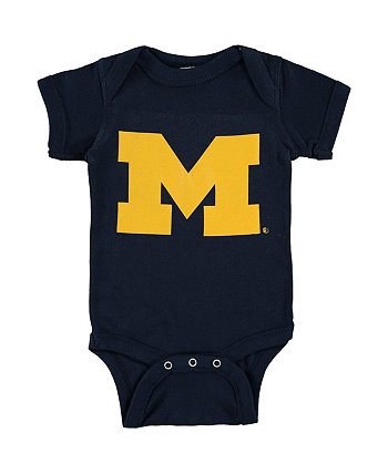 Боди темно-синего цвета с большим логотипом Michigan Wolverines для мальчиков и девочек для младенцев Two Feet Ahead
