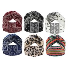 6pcs Yoga Wide Elastic Headscarfs Turban 7.09inch Wide Multicolor For Women Unique Bargains