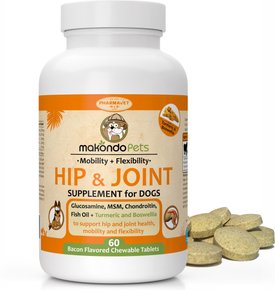 Makondo Pets Hip & Joint Dog Supplement, 60 count Makondo Pets