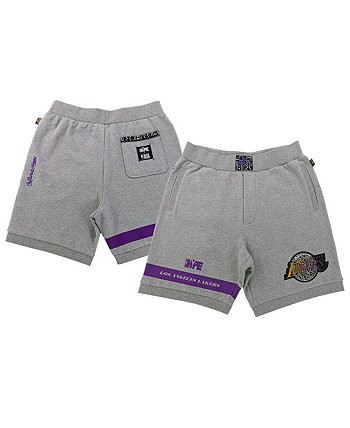 Men's and Women's NBA x Heather Gray Los Angeles Lakers Culture and Hoops Premium Classic Fleece Shorts Two Hype