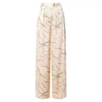 Шелковые брюки Clement с цветочным принтом EQUIPMENT