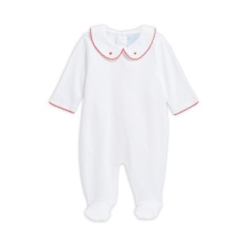 Baby's Embroidered Collared Pima Cotton Footie Bella Bliss