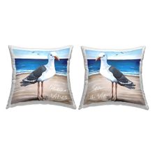 Stupell Home Decor Beach Lover Seagull Ocean Shoreline Landscape Throw Pillow Stupell Home Decor