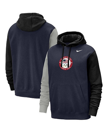 Мужской темно-синий, черный пуловер с капюшоном Team USA Colorblock Club Nike