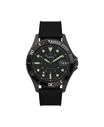 Мужские часы Navi с черным каучуковым ремешком, 41 мм Timex