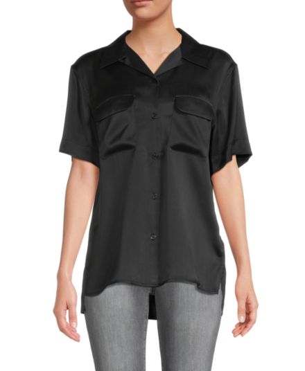 Amaia Silk Satin Button-Front Shirt EQUIPMENT