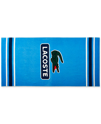 Хлопковое пляжное полотенце Croc Badge Signature Lacoste