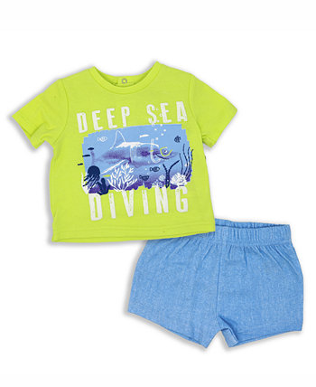 Футболка и шорты Deep Sea для новорожденных мальчиков, комплект из 2 предметов Lily & Jack