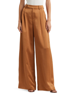 Широкие брюки из атласа со складками и шармезом LAUREN Ralph Lauren