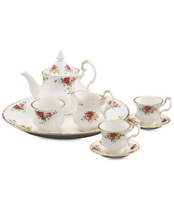 Сервировочная посуда, Мини-чайный сервиз из 9 предметов из старых деревенских роз Royal Albert