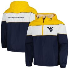 Men's G-III Sports by Carl Banks Navy West Virginia Mountaineers Center Line Half-Zip Raglan Hoodie Jacket In The Style
