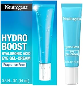 Neutrogena Hydro Boost Hyaluronic Acid Eye Gel Cream, Under Eye Cream with Hyaluronic Acid, Fragrance Free, Non-Comedogenic Moisturizer, 0.5 OZ Neutrogena