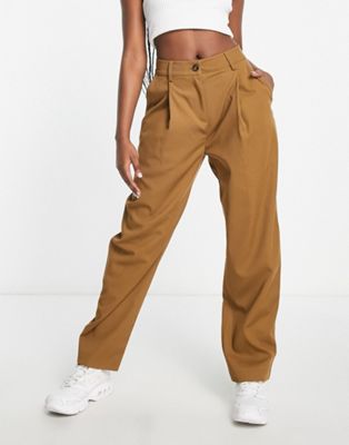 Светло-коричневые брюки овальной формы Weekday Weekday
