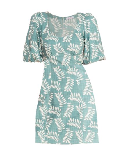 Тропическое мини-платье Cammie с пышными рукавами Parker