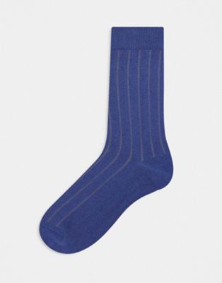 Темно-синие носки в рубчик ASOS DESIGN ASOS DESIGN