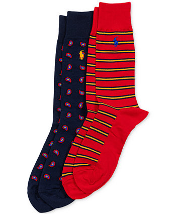 Men's 2-Pk. Paisley & Stripes Slack Socks Polo Ralph Lauren