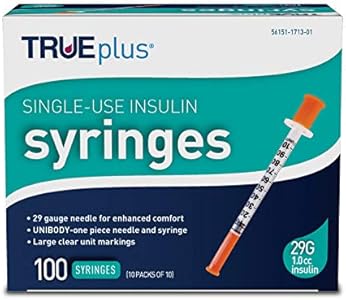 TRUEplus - Insulin Syringes 29g 1.0cc 1/2" (Pack of 100) TRUEplus