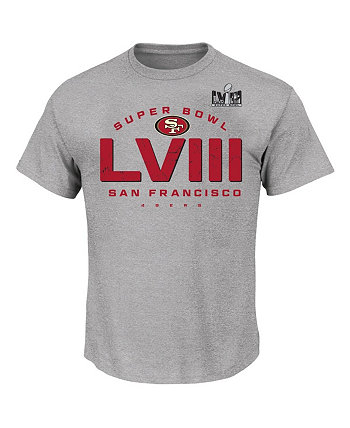 Мужская серая футболка San Francisco 49ers Super Bowl LVIII Big and Tall Made It Fanatics