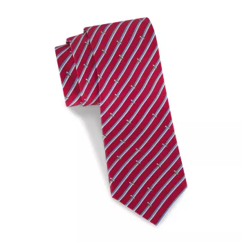 Шелковый галстук в полоску с малярным валиком Ferragamo