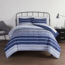 Serta® Simply Clean Conrad Variegated Stripe Antimicrobial Complete Bedding Set with Sheets Serta