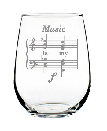 Music is my Forte Подарки для музыкантов без бокала для вина, 17 унций Bevvee