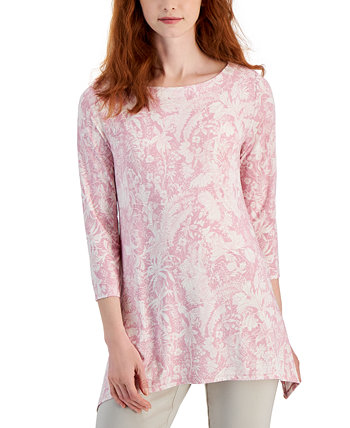 Women's Printed 3/4-Sleeve Swing Top, Created for Macy's J&M Collection