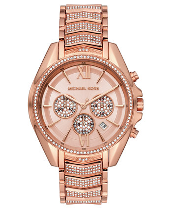 Женские часы-хронограф Whitney с браслетом из нержавеющей стали с оттенком розового золота, 45 мм Michael Kors