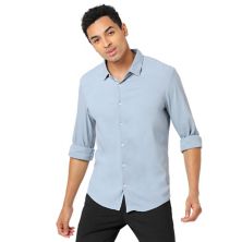 Campus Sutra Men Flat Collar Solid Full Sleeve Shirt Campus Sutra