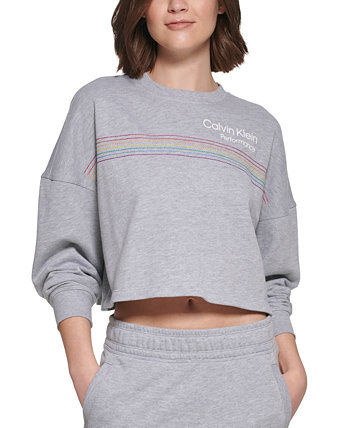 Женская укороченная толстовка с вышитым логотипом Pride Calvin Klein