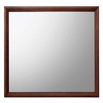 Rectangular Shape Wooden Frame with Mirror Encasing, Brown and Silver Benzara