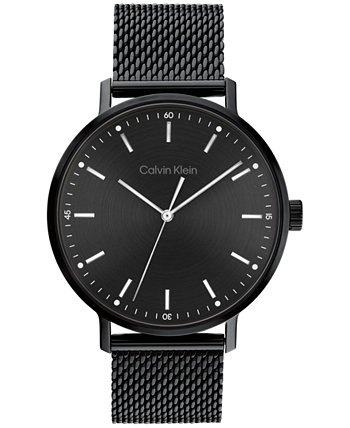 Мужские часы-браслет из нержавеющей стали черного тона 42 мм Calvin Klein