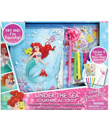 Журнал Under The Sea Jelly со страницами, листом наклеек, набором мини-маркеров Disney Princess
