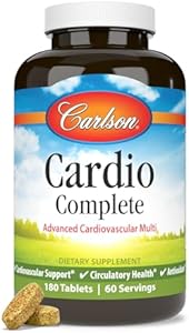 Carlson - Cardio Complete, Advanced Circulation Multivitamin, Heart Health, Circulatory Support, 180 Tablets Carlson