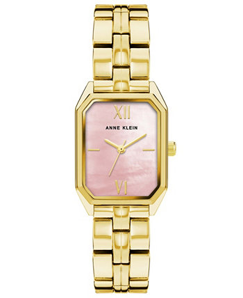 Женские трехстрелочные кварцевые часы-браслет из сплава золотистого цвета, 24 мм Anne Klein