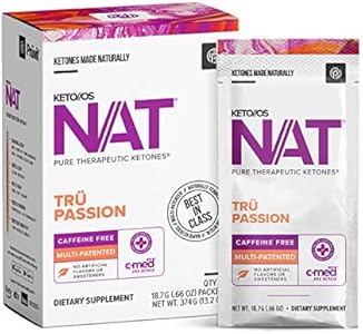 PRÜVIT Keto//OS NAT® Tru Passion Keto Supplements – Caffeine Free - Exogenous Ketones - BHB Salts Ketogenic Supplement for Workout Energy Boost for Men and Women (20 Count) PRÜVIT