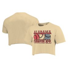 Women's Natural Alabama Crimson Tide Comfort Colors Baseball Cropped T-Shirt Image One