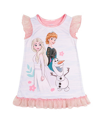 Toddler Girls Short Sleeves Dorm Nightgown Frozen
