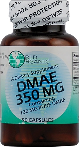 DMAE 350 мг - 90 капсул - чистый DMAE 130 мг World Organic