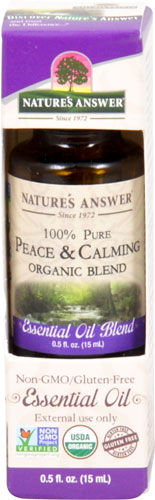 Nature's Answer 100% чистая органическая смесь эфирных масел Peace &amp; Успокаивающий - 0,5 жидких унций Nature's Answer