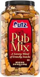 Utz Pub Mix - 20 Ounce Barrel - Savory Snack Mix, Blend of Crunchy Flavors for a Tasty Party Snack - Resealable Container - Cholesterol Free and Trans-Fat Free Utz