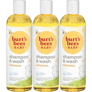 Burt's Bees Champú y Lavado para Bebés Original, sin Lágrimas, Probado por Pediatras, 98,7 % de Origen Natural, Pack de 3 BURT'S BEES