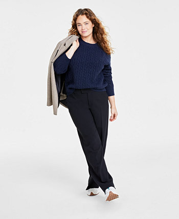 Идеальный женский свитер косой вязки с круглым вырезом, созданный для Macy's On 34th