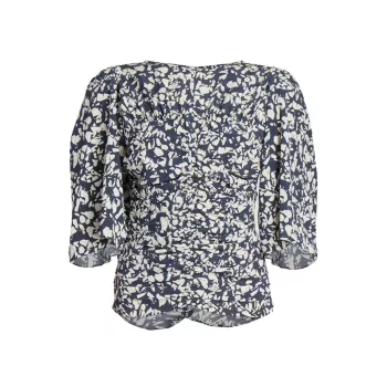 Блуза Lidiane с цветочным принтом и рюшами из смесового шелка ISABEL MARANT