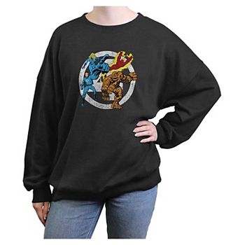 Женская Футболка Marvel Fantastic Four Group Stamp Oversized Graphic Pullover Marvel