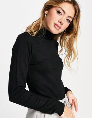 Черный вязаный свитер с высоким воротником Vero Moda VERO MODA
